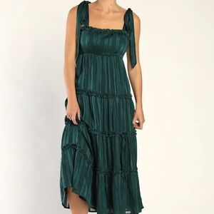 Elegant Green Sleeveless Dress